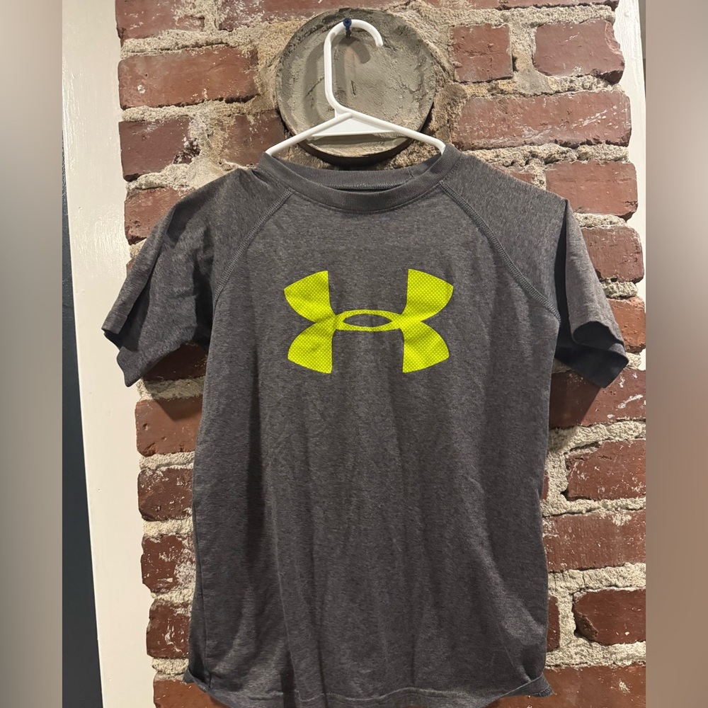 Under Armour Charcoal Tee with Neon Logo